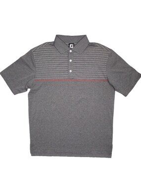 FootJoy Golf Shirt Stretch Polo Short Sleeve Grey Large